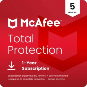 McAfee - Total Protection (5-Device/1-Year) Antivirus Software with Scam Protection